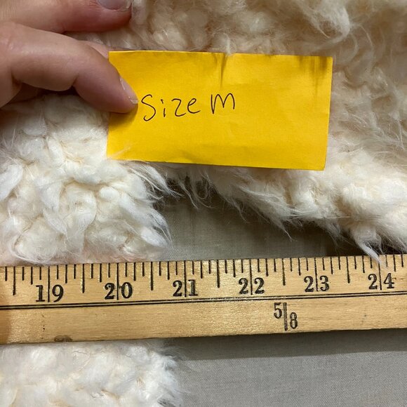 Art Class Girl's Size XL Ivory Long Faux Fur Mid Length Single-Button Lined Coat - Picture 16 of 16